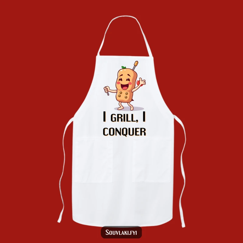 Funny Souvlaki Dance Apron - Kitchen Triumph Skewer, Great Funny Gift!