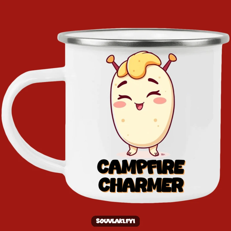 Funny Winking Souvlaki Camping Mug: Outdoor Feasts with a Wink