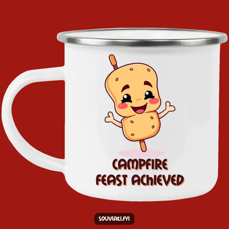 Funny Winking Souvlaki Skewer Camping Mug: Outdoor Humor Adventure Gift