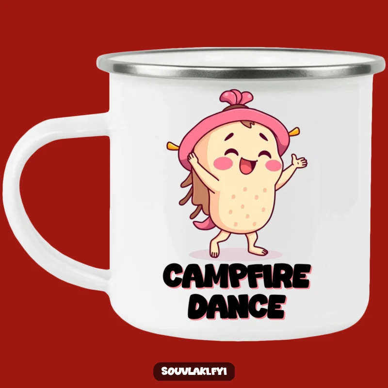 Funny Souvlaki Jig Camping Mug: Dancer Skewer, Outdoor Humorous Gift