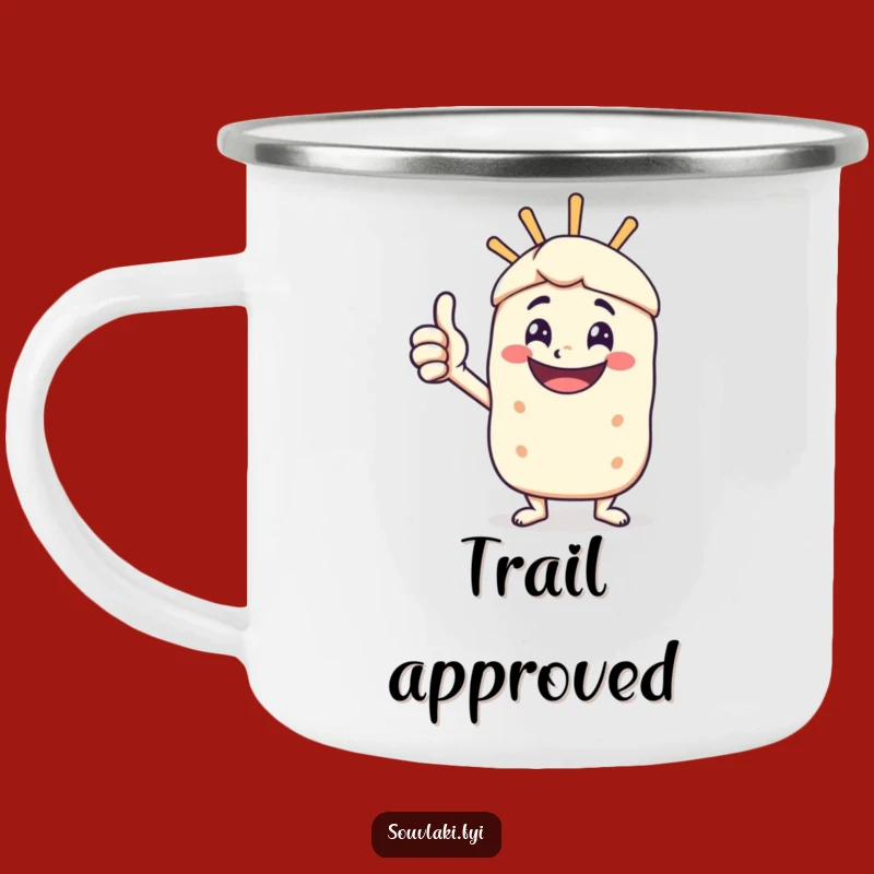 Funny Souvlaki Thumbs Up Camping Mug - Durable Happy Skewer Character Cup