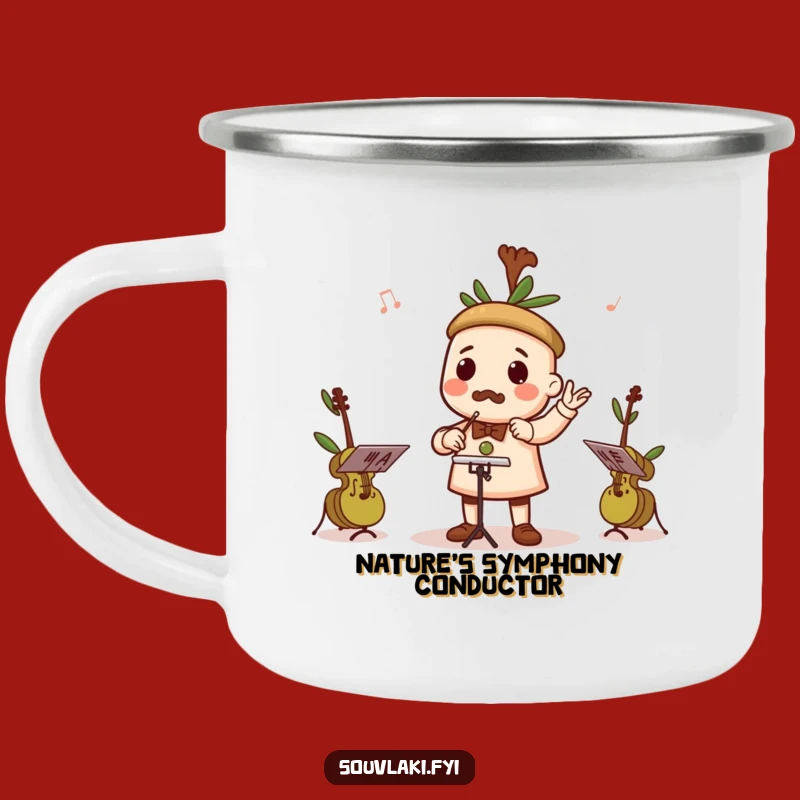 Funny Souvlaki Conductor Camping Mug - Durable Olive Orchestra Cup