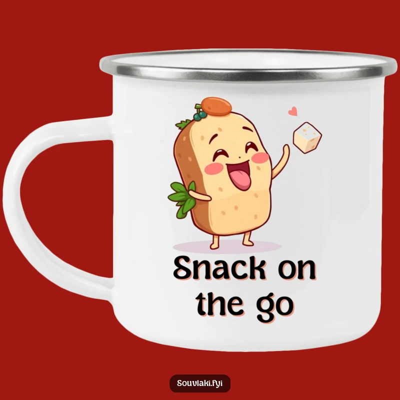 Funny Souvlaki Feta Toss Camping Mug - Adventure with Playful Foodie Spirit