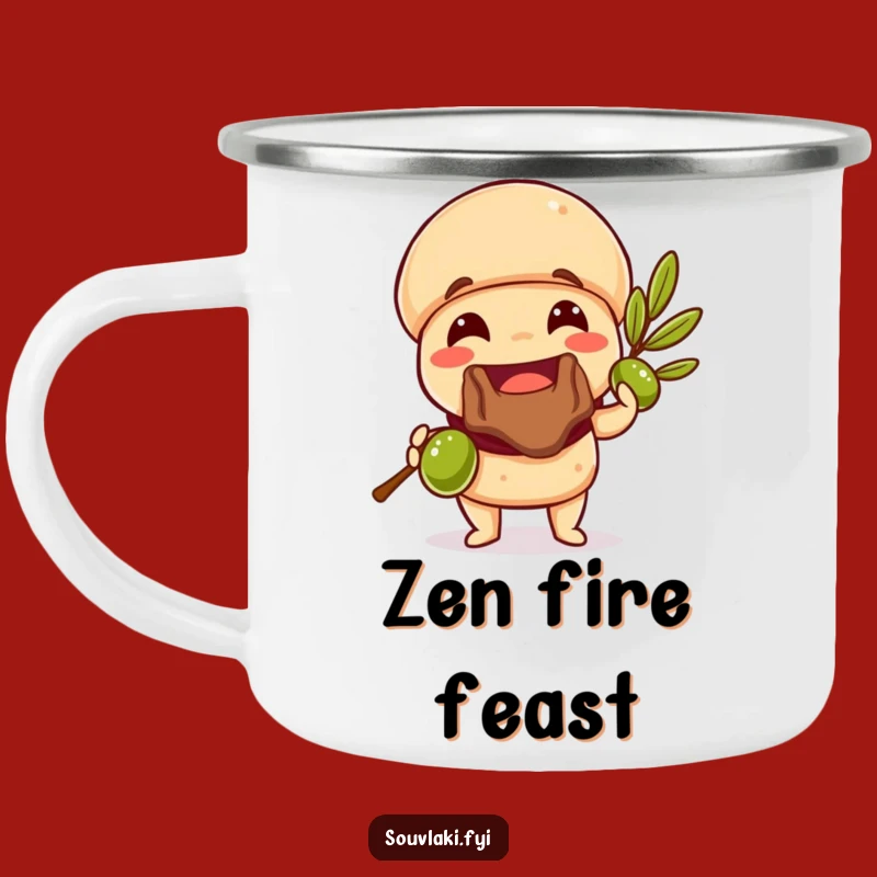 Funny Souvlaki Olive Branch Camping Mug: Adventure with Greek Humor