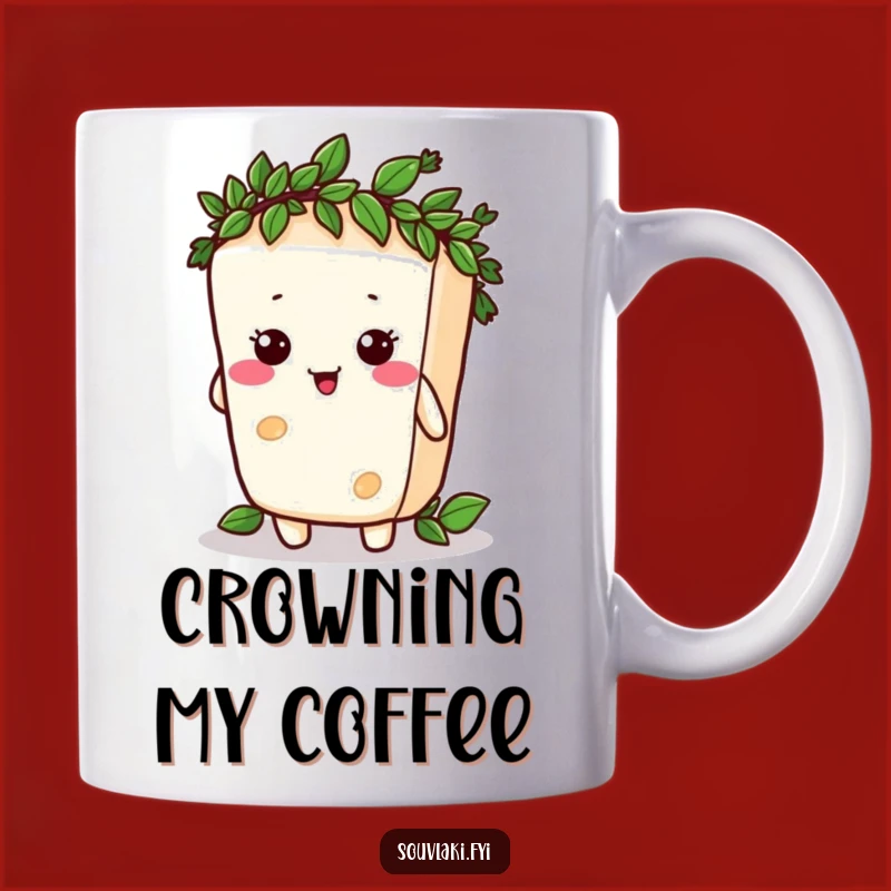 Funny Feta Cheese Laurel Mug: Silly Character Seeking Victory Gift