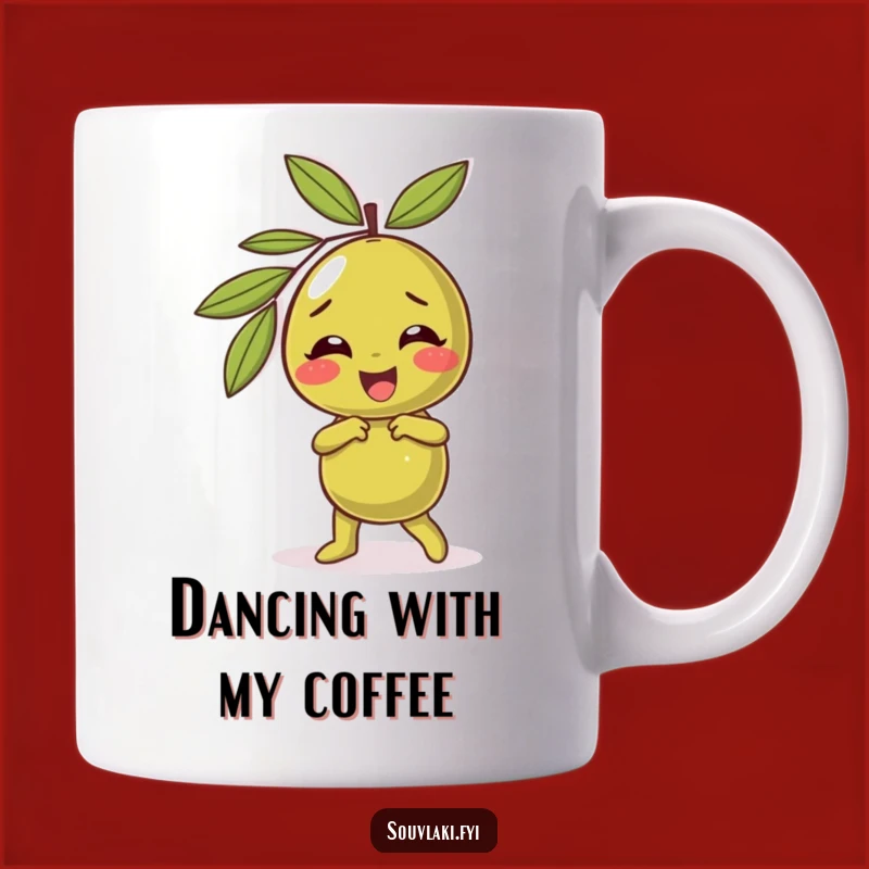 Funny Olive Mug: Giggling Character Silly Dance, Perfect Humorous Gift!