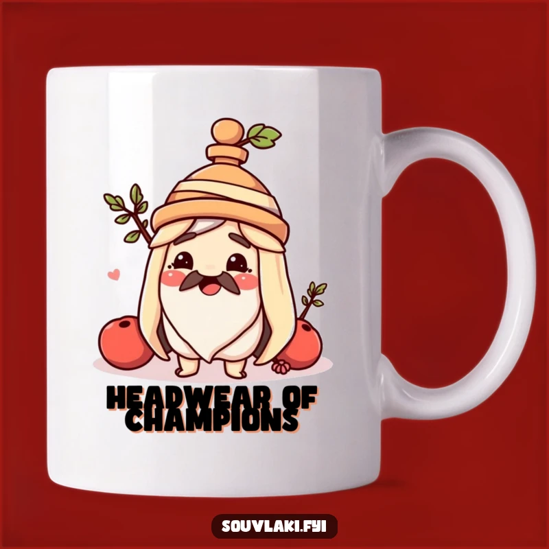 Funny Souvlaki Amphora Hat Mug - Adorable Greek Food Gift for Joyful Mornings