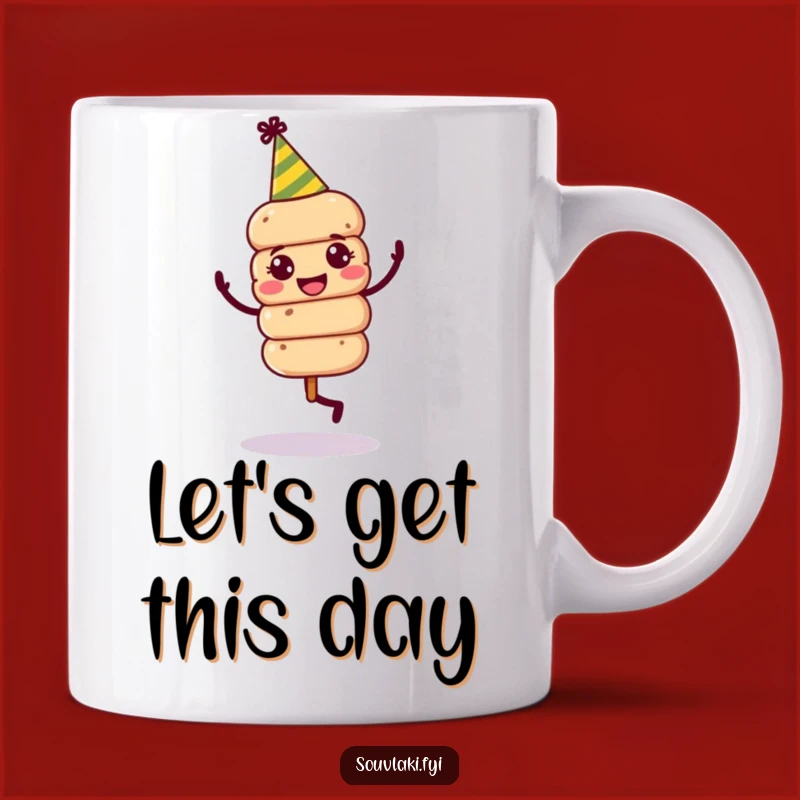 Funny Souvlaki Party Skewer Mug - Jovial Dancer Funny Gift for Celebrations