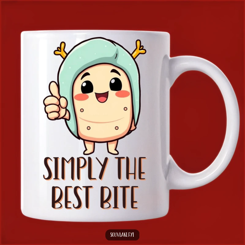 Funny Souvlaki Thumbs Up Mug: Delighted Character - Perfect Humorous Gift