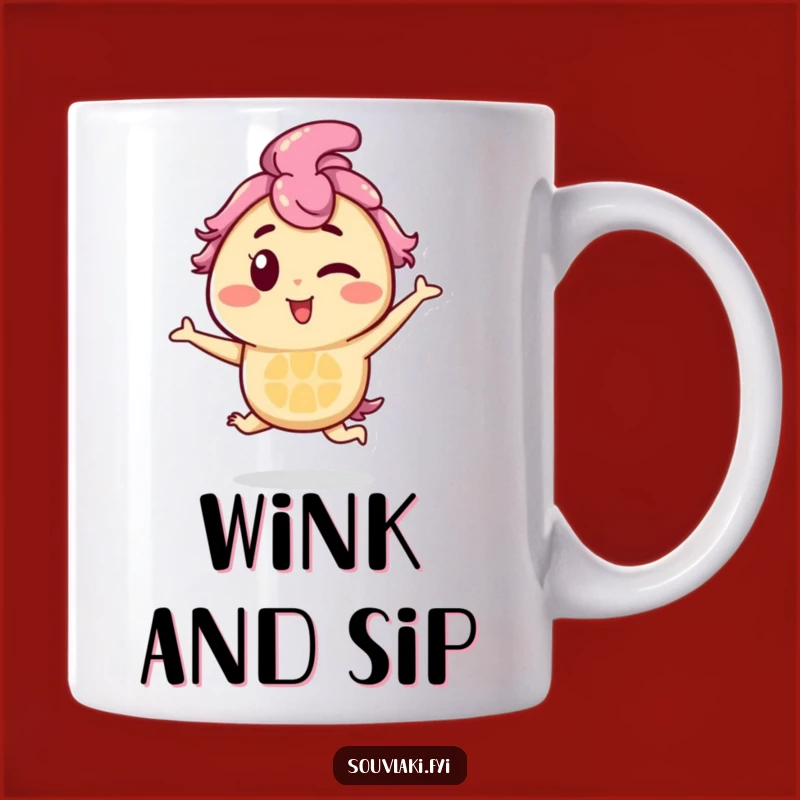 Funny Souvlaki Wink Mug: Playful Skewer Hopper, Perfect Humorous Gift