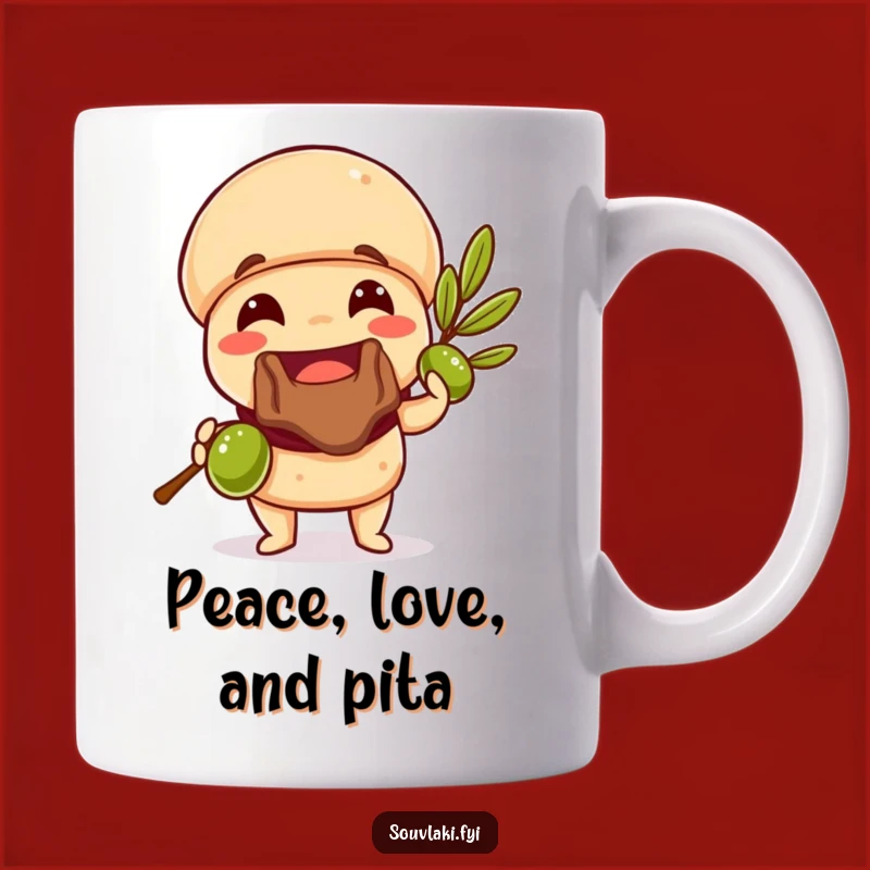 Funny Souvlaki Olive Branch Mug: A Humorous Greek Gift for Food Lovers