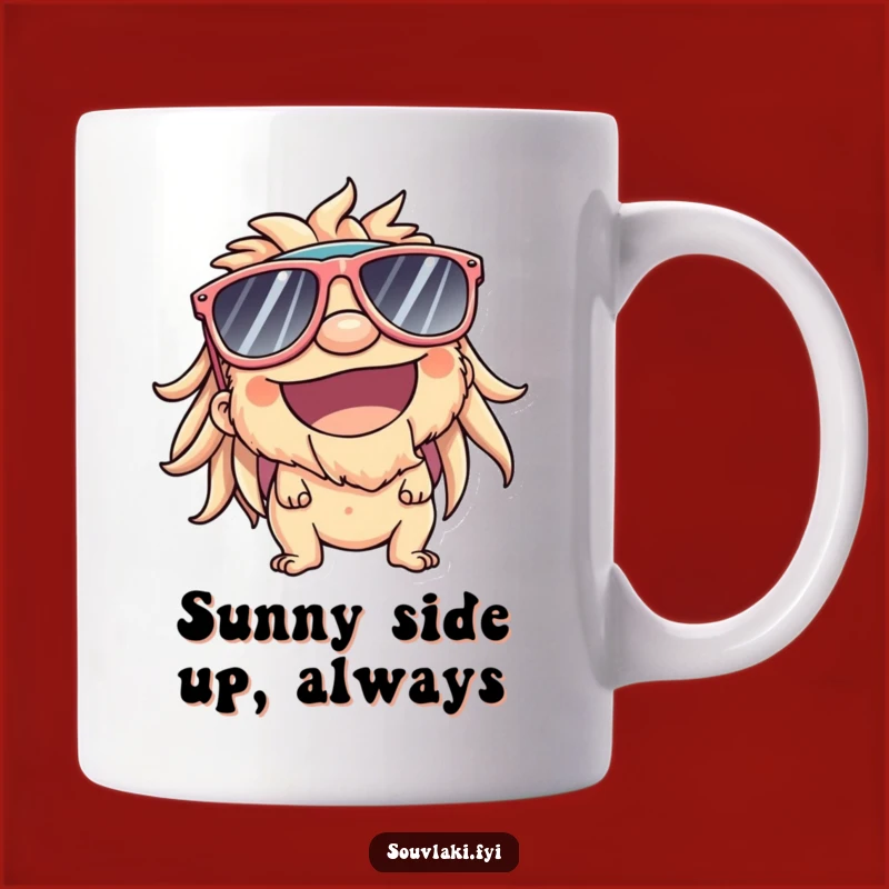 Funny Souvlaki Sunglasses Mug: Cool Character Enjoying Sunshine Vibes Daily