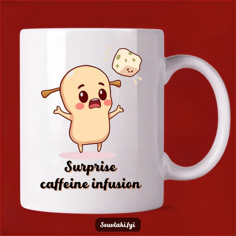 Funny Surprised Souvlaki Mug: Feta Cube Surprise Reaction