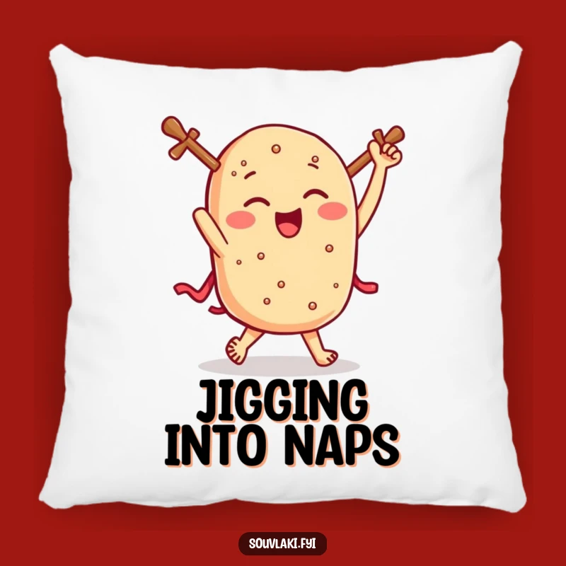 Cozy Souvlaki Jig Pillow: Funny Winking Greek Food Accent for Comfort