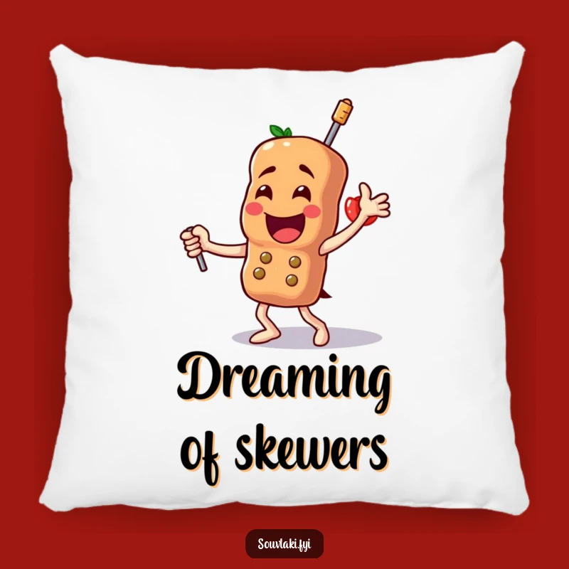 Funny Souvlaki Dance Pillow - Cozy Skewer Comfort, Perfect Funny Gift!