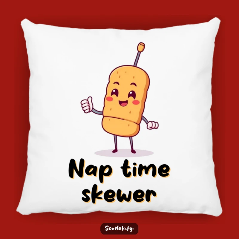 Funny Souvlaki Pillow - Cozy & Cheerful Greek Skewer Accent