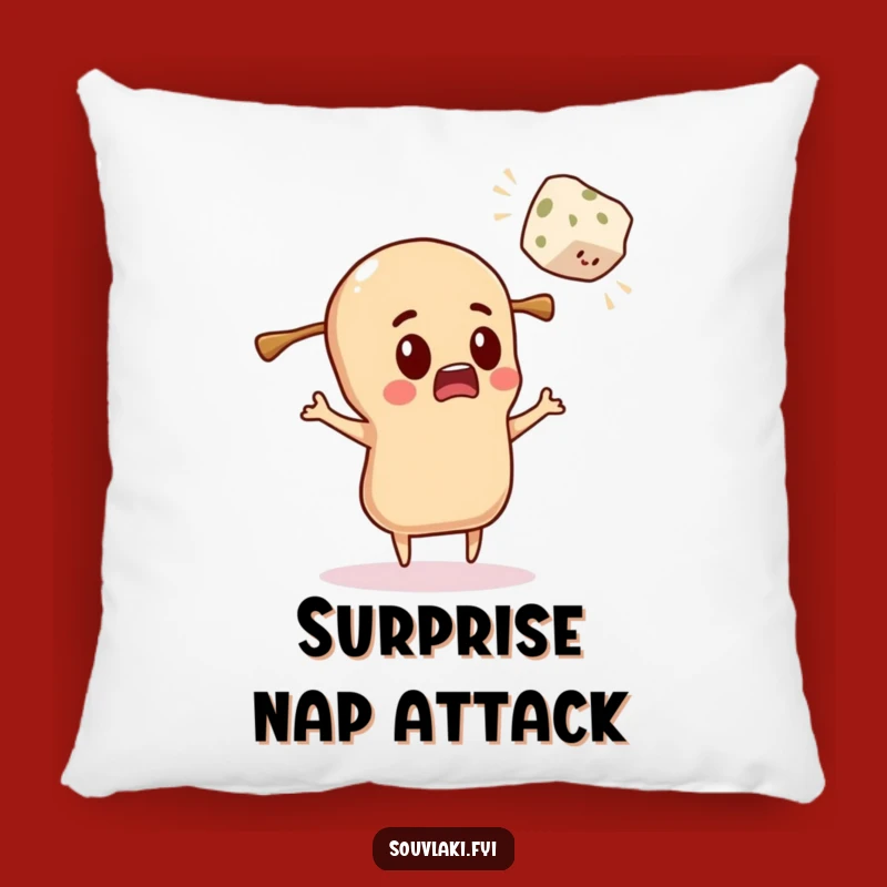 Funny Souvlaki Pillow: Feta Surprise for Cozy Comfort