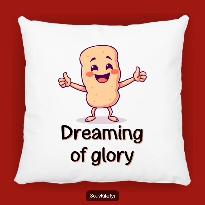 Funny Souvlaki Skewer Champion Pillow - Triumphant Pose Cozy Funny Gift