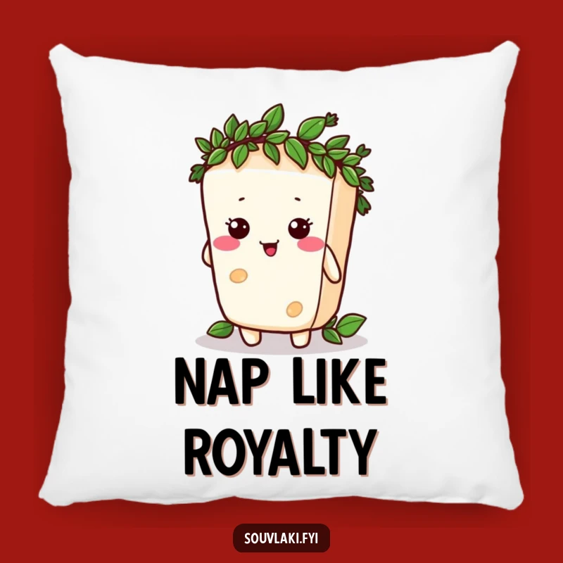 Funny Feta Cheese Laurel Pillow: Silly Victorious Throw Pillow