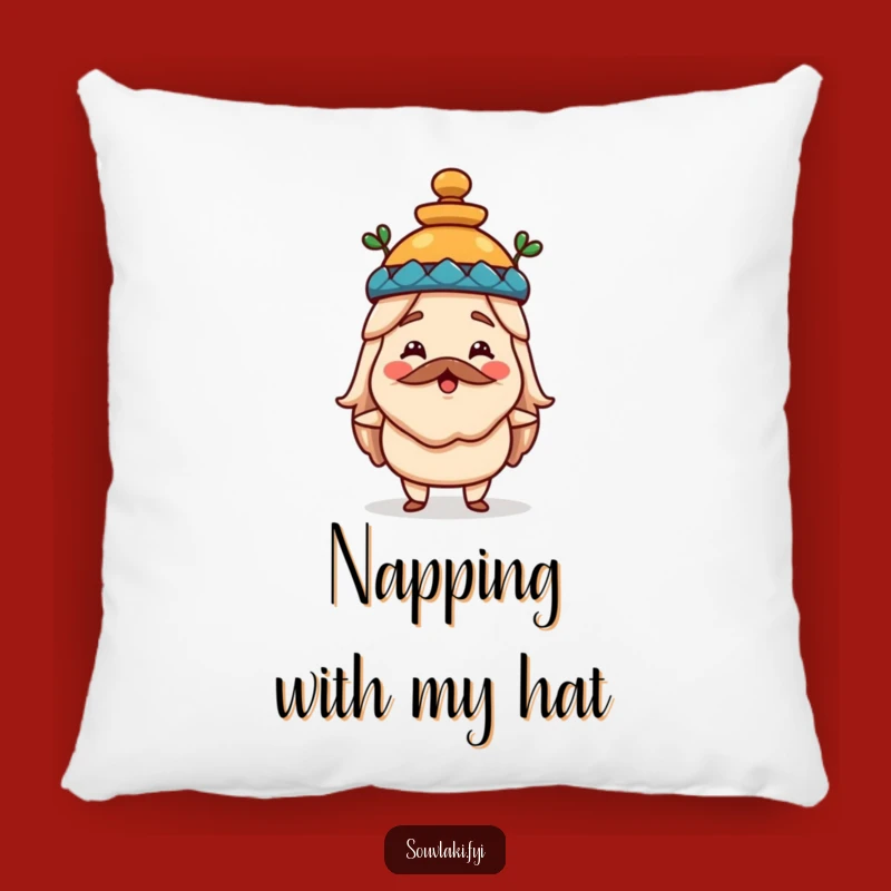 Funny Souvlaki Hat Pillow - Soft Greek Food Cartoon Cushion, Charming Gift