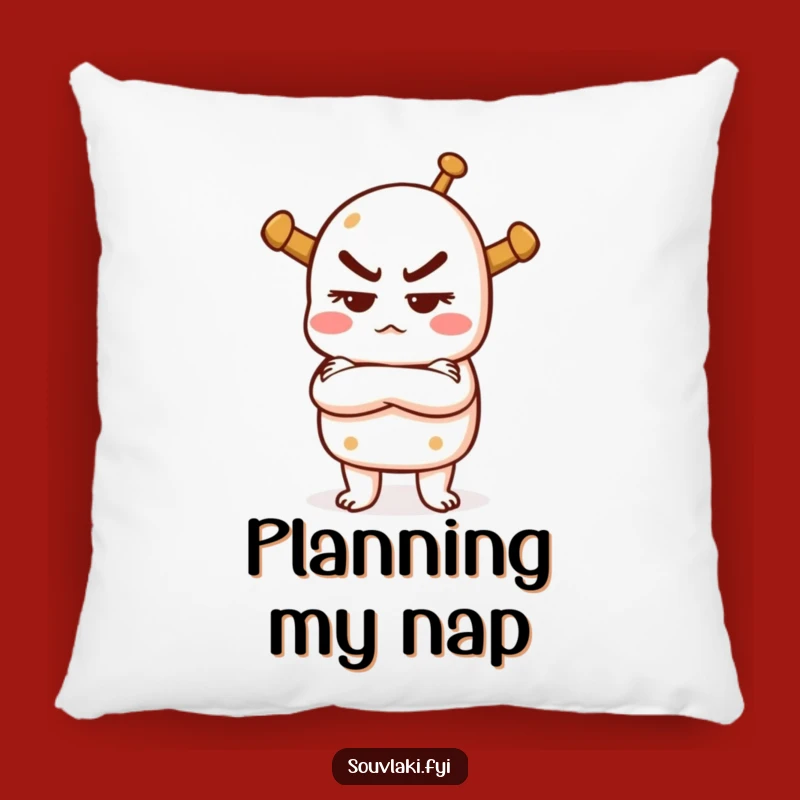 Funny Mischievous Souvlaki Pillow: Cozy Comfort with a Touch of Sass