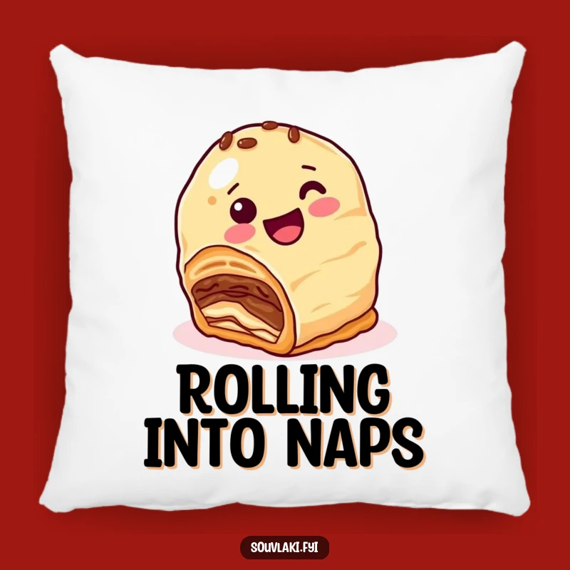 Funny Baklava Roll Pillow: Nutty Treat Adds Cozy Humor, Perfect Funny Gift