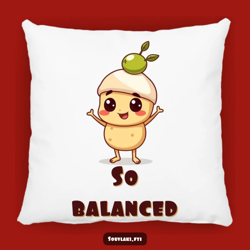 Funny Souvlaki Olive Balance Pillow - Proud Skewer Cushion