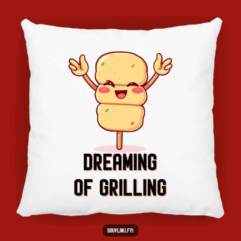 Soft Funny Winking Souvlaki Pillow - Comfy BBQ Decor Gift