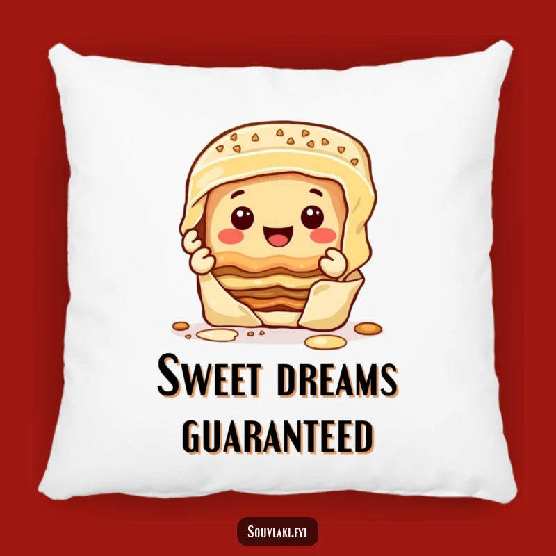 Funny Baklava Pillow - Cute & Comfy Dessert Character Accent