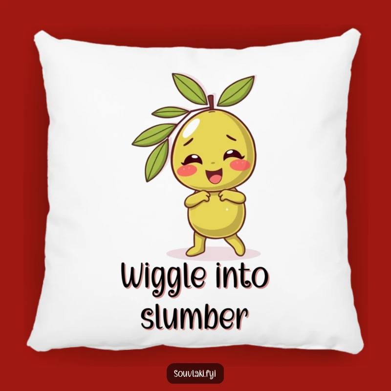 Funny Olive Pillow: Giggling Character Silly Dance Comfort, Hilarious Decor!