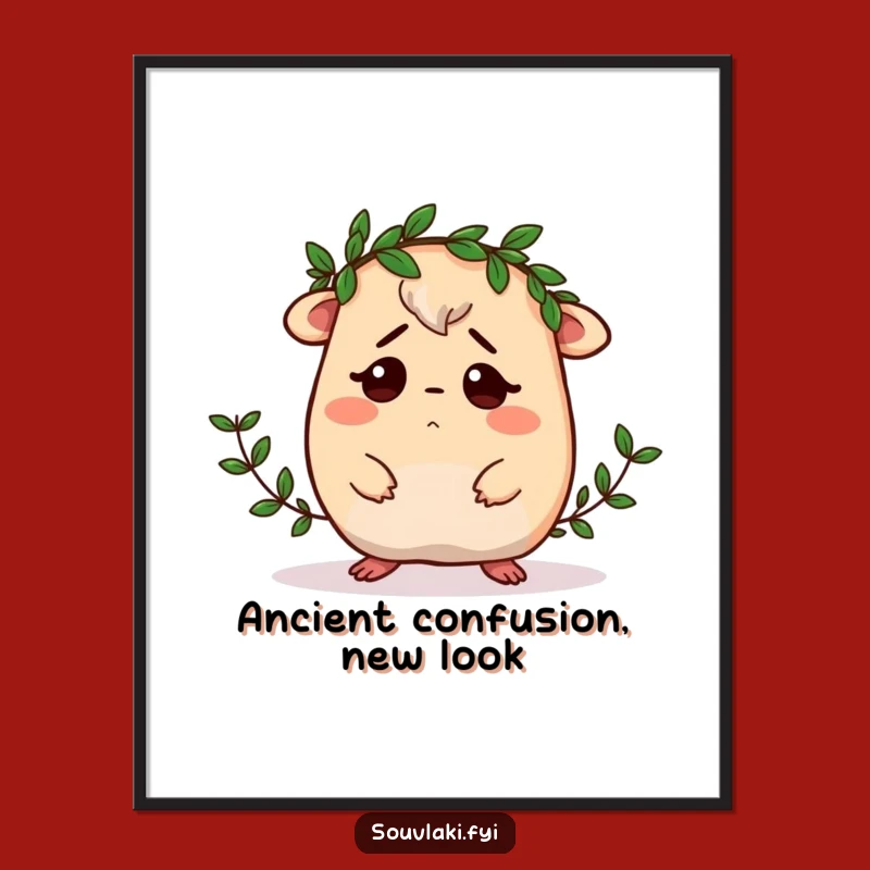 Funny Moussaka Digital Art: Confused Laurel Wreath Greek Food Masterpiece!