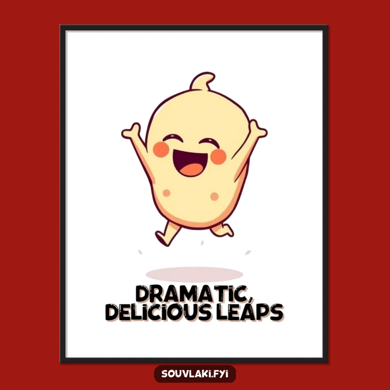 Funny Spanakopita Digital Art: Laughing Pastry Leap Masterpiece!