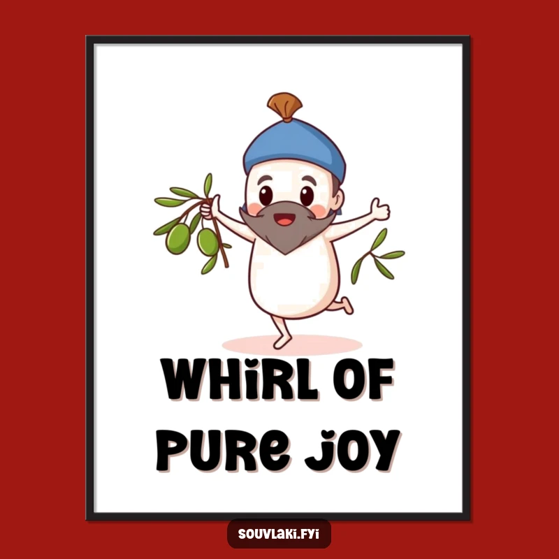 Funny Digital Art: Dancing Souvlaki Print for Whimsical Spaces