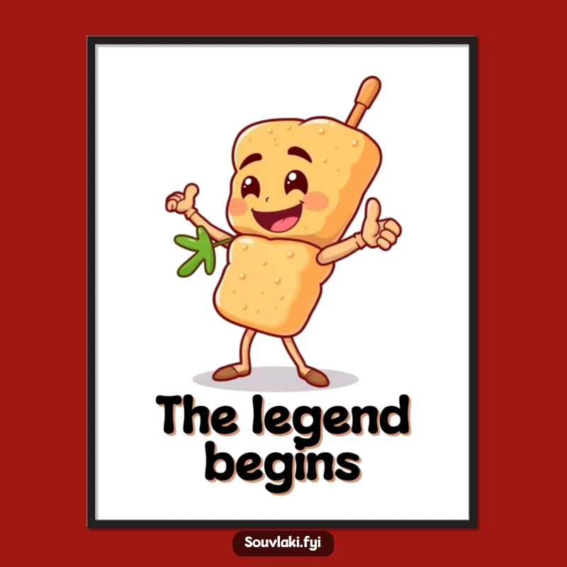 Funny Heroic Souvlaki Skewer Digital Art: Bold Printable Gift