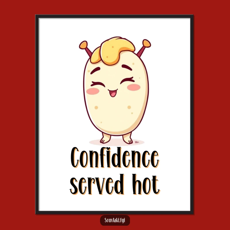 Funny Winking Souvlaki Digital Art: Instant Greek Flair for Your Walls