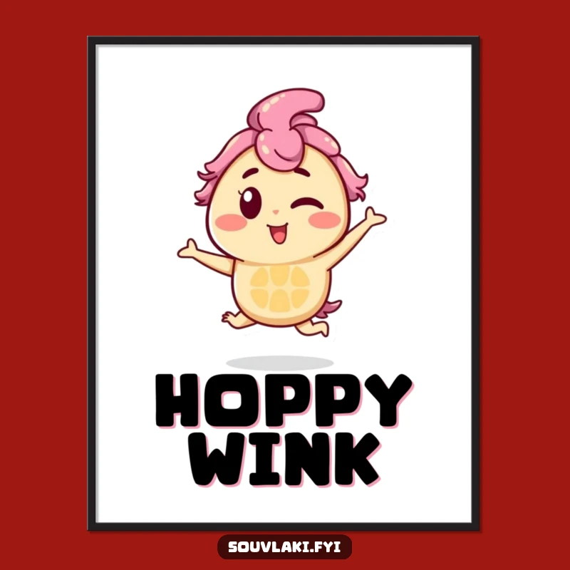 Funny Souvlaki Wink Digital Art: Hopper Skewer Decor, Instant Humorous Gift