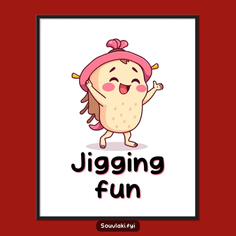 Funny Souvlaki Jig Digital Art: Dancing Skewer Decor, Instant Humorous Gift