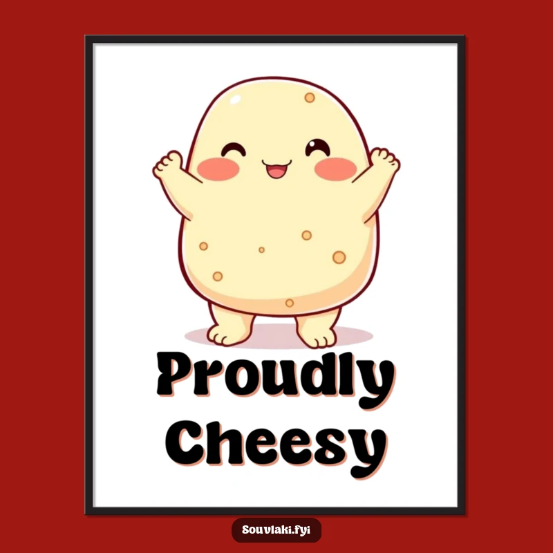 Funny Feta Cheese Digital Art: Instant Pride with Cheesy Character