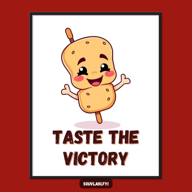 Funny Souvlaki Skewer Digital Art: Winking Character Printable Gift