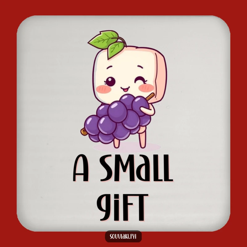 Funny Souvlaki Skewer Shy Offer Coaster - Blushing Grape Protection, Sweet Funny Gift