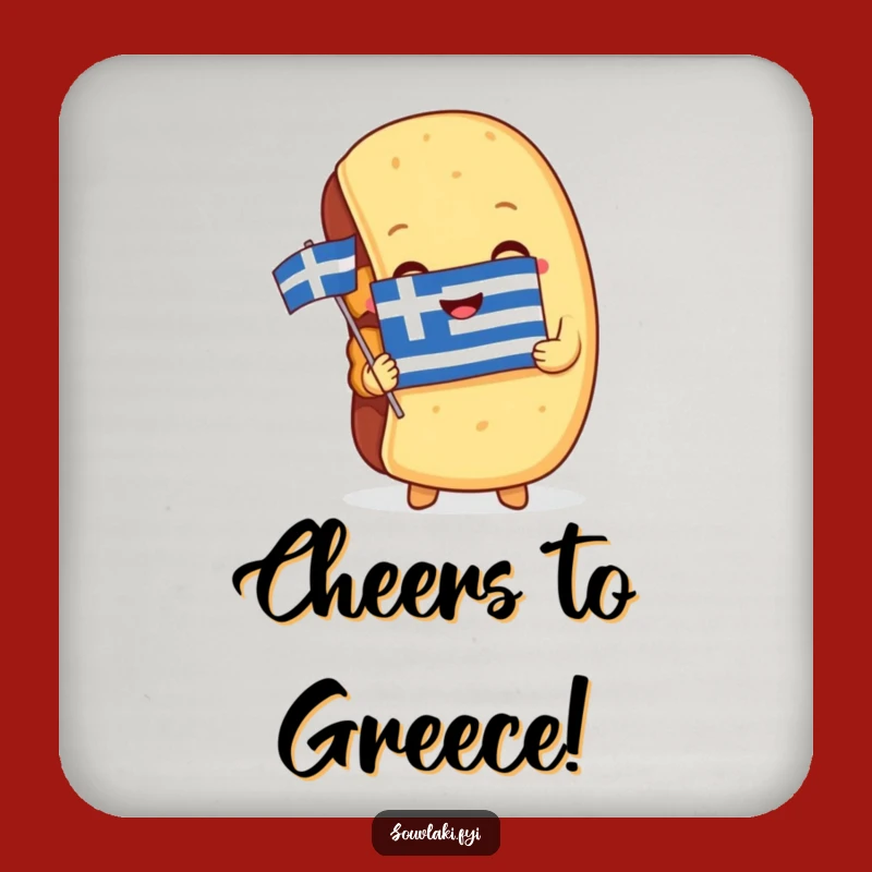 Protect your surfaces with a splash of Greek pride and humor! This coaster adds a touch of cultural flair to any drink.