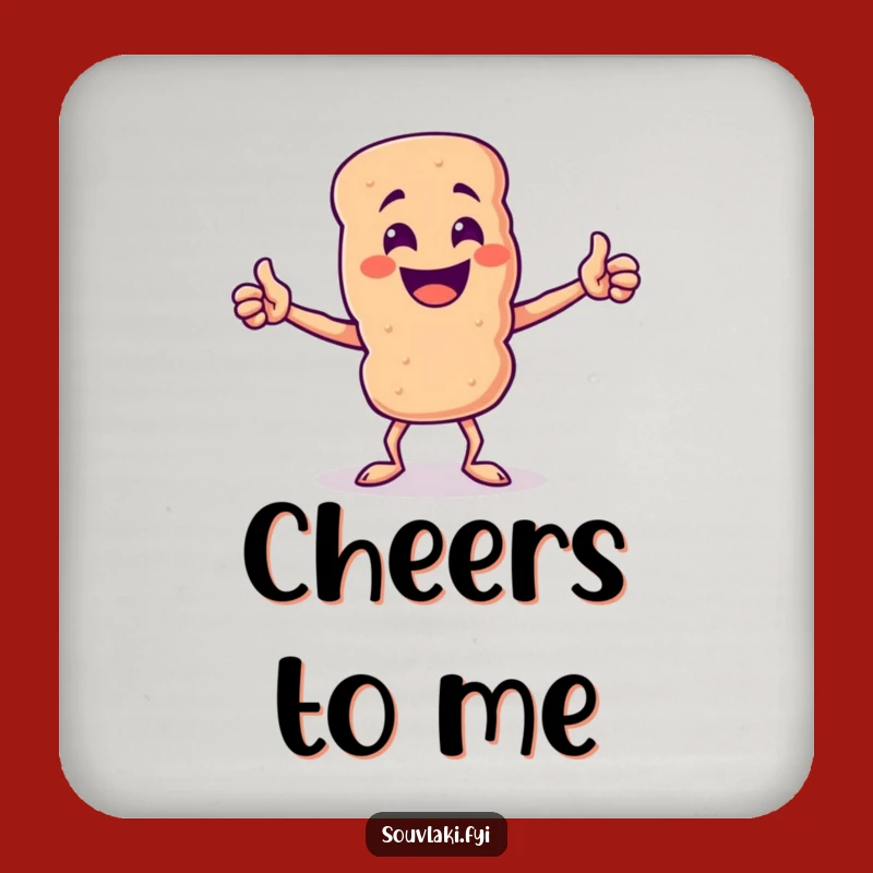 Funny Souvlaki Skewer Triumph Coaster - Triumphant Pose Drink Protection Funny Gift