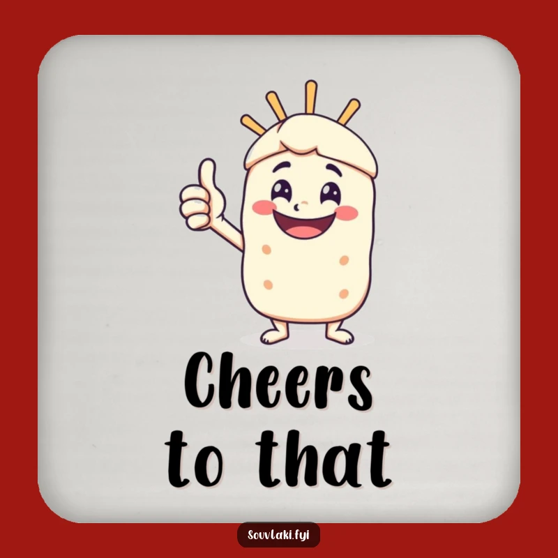 Funny Souvlaki Thumbs Up Drink Coaster - Protect Furniture with Approval