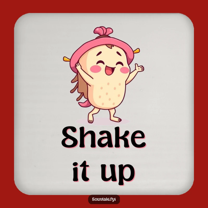 Funny Souvlaki Jig Coaster: Dancer Skewer, Witty Drink Protector Gift