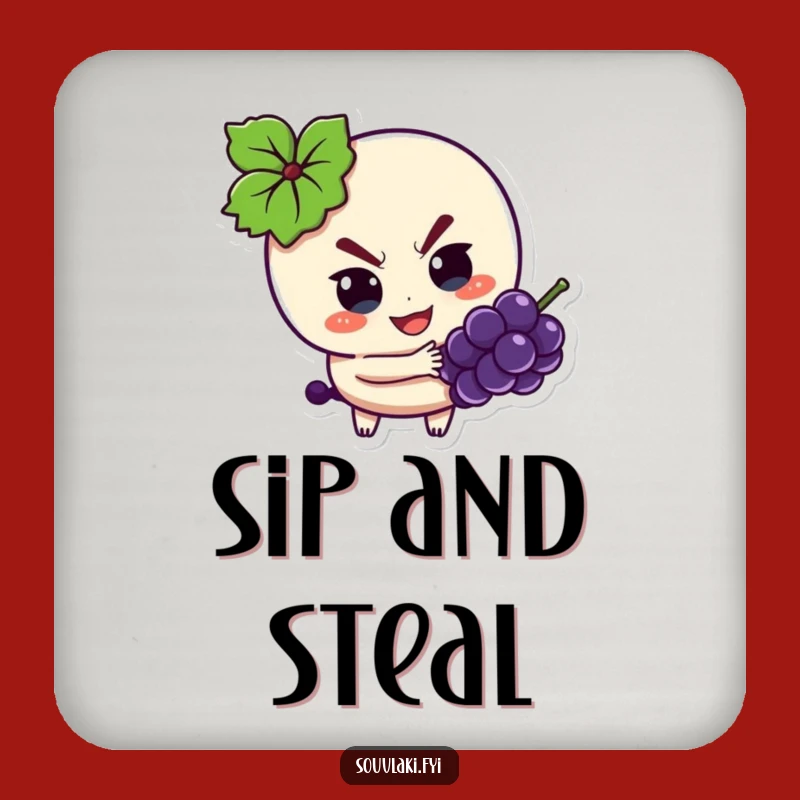 Funny Souvlaki Coasters: Mischievous Character for Playful Tables