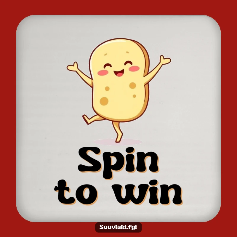 Funny Pita Pirouette Drink Coaster - Protect Furniture Wobbly Bread Style