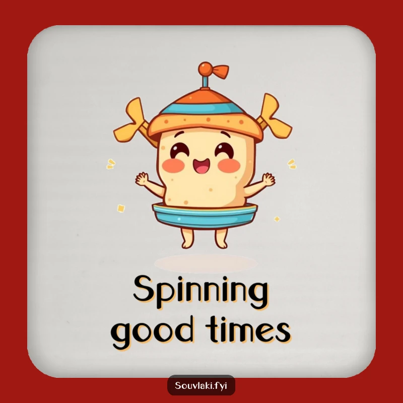 Funny Souvlaki Gyros Coasters - Protect Surfaces with Culinary Flair