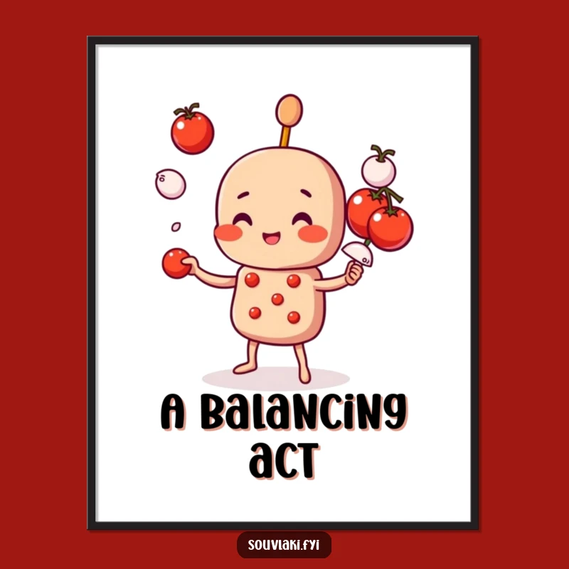 Funny Souvlaki Skewer Poster: Add Culinary Whimsy to Your Walls