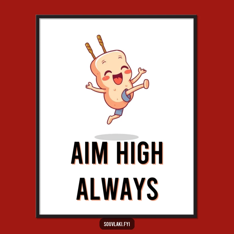 Funny Souvlaki Kick Poster: Dynamic Skewer Art, Great for Gifts