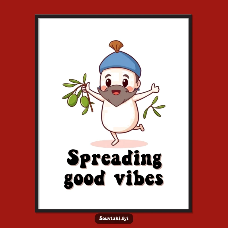 Funny Dancing Souvlaki Poster: Whimsical Art for Lively Spaces